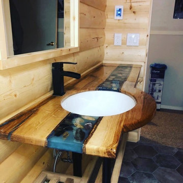 Bathroom - Log Siding, Custom Vanity