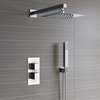 Reno Thermostatic Shower Set Ultra Thin Head, 8", Wall Mounted Shower Arm