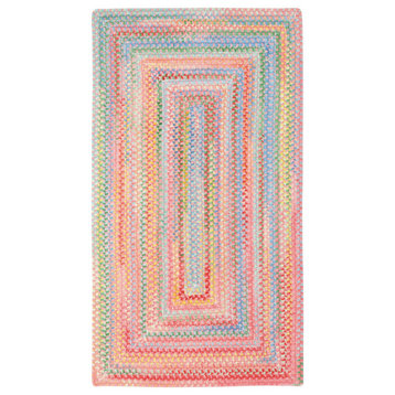 Capel Baby's Breath Pink 0450_510 Braided Rugs - 24" X 8' Runner Concentric Rect