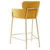 Safavieh Couture Charlize Velvet Counter Stool, Yellow/Gold