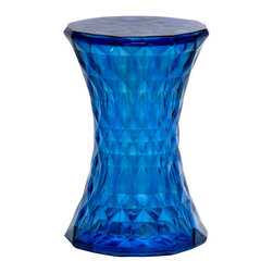 Kartell - Kartell Stone Stool, Transparent Blue - Accent And Garden Stools