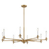 Jasmine 8-Light Chandelier, Matte Black, Warm Brass