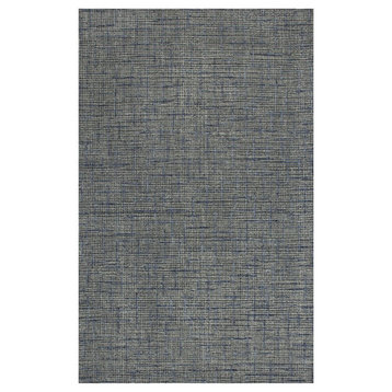 Alora Decor Zion 7'6" x 9'6" Checked/Solid Blue/Ivory Hand-Tufted Area Rug