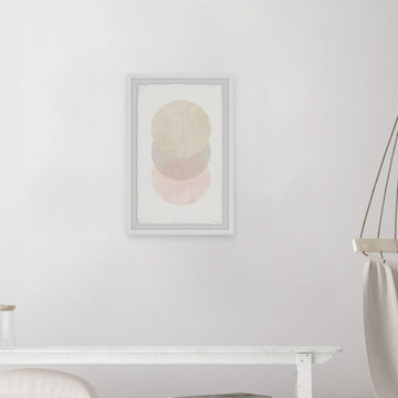 "Triple Cream Circles" Framed Painting Print