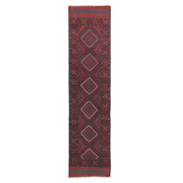 Traditional Rug, Blue, 2'x9', Mashwani, Handmade Wool