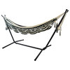 Nicaraguan Hammock With Universal Hammock Stand, Blue, White and Green Stripes