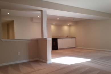 Inspiration for a modern basement remodel in Ottawa
