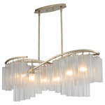 Maxim Lighting - Victoria 6-Light Linear Chandelier - Cascading Waterfall glass shades are suspended from a frame finished in our popular Golden Silver. This elegant collection spans design genres from contemporary to traditional which gives it universal appeal.