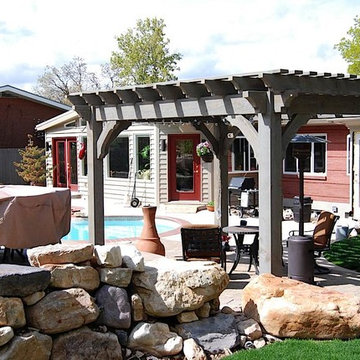 Timber Frame Pergola for Some Poolside Shade