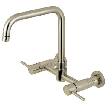 Kingston Brass Concord 8" Centerset Wall Mount Kitchen Faucet, Brushed Nickel