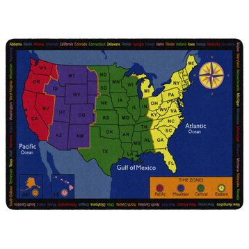 Flagship Carpets FE135-34A 6'x9' Time Zone Educational Rug
