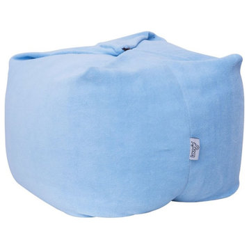Magic Pouf Blue Beanbag Microplush 3 in 1 Ottoman Chair Pillow