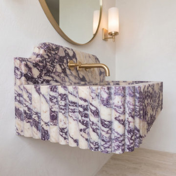 Bespoke Calacatta Viola Floating Marble Sinks | Luxury Bathroom Vanity