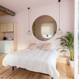 75 Most Popular Tropical Bedroom With Pink Walls Design