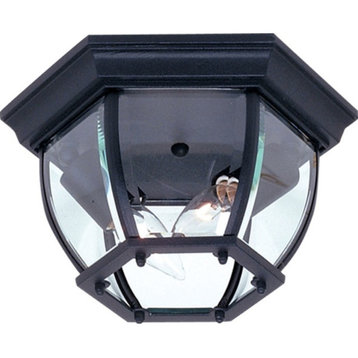 Classico Outdoor Ceiling Light in Black with Clear Glass