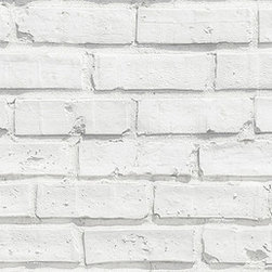 Home Decor Line - White Bricks Peel and Stick Backsplash - Wall Decals
