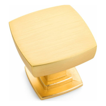 Cosmas 5232BG Brushed Gold Square Contemporary Cabinet Knob