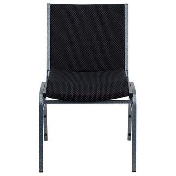 Hercules Series Heavy Duty, Black Patterned Upholstered Stack Chair