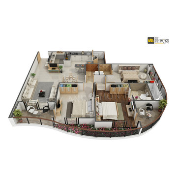 3D Building Floor Plan