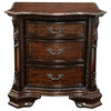 Cheston Traditional 3 Drawer Solid Wood Nightstand in Brown Cherry Set of 2
