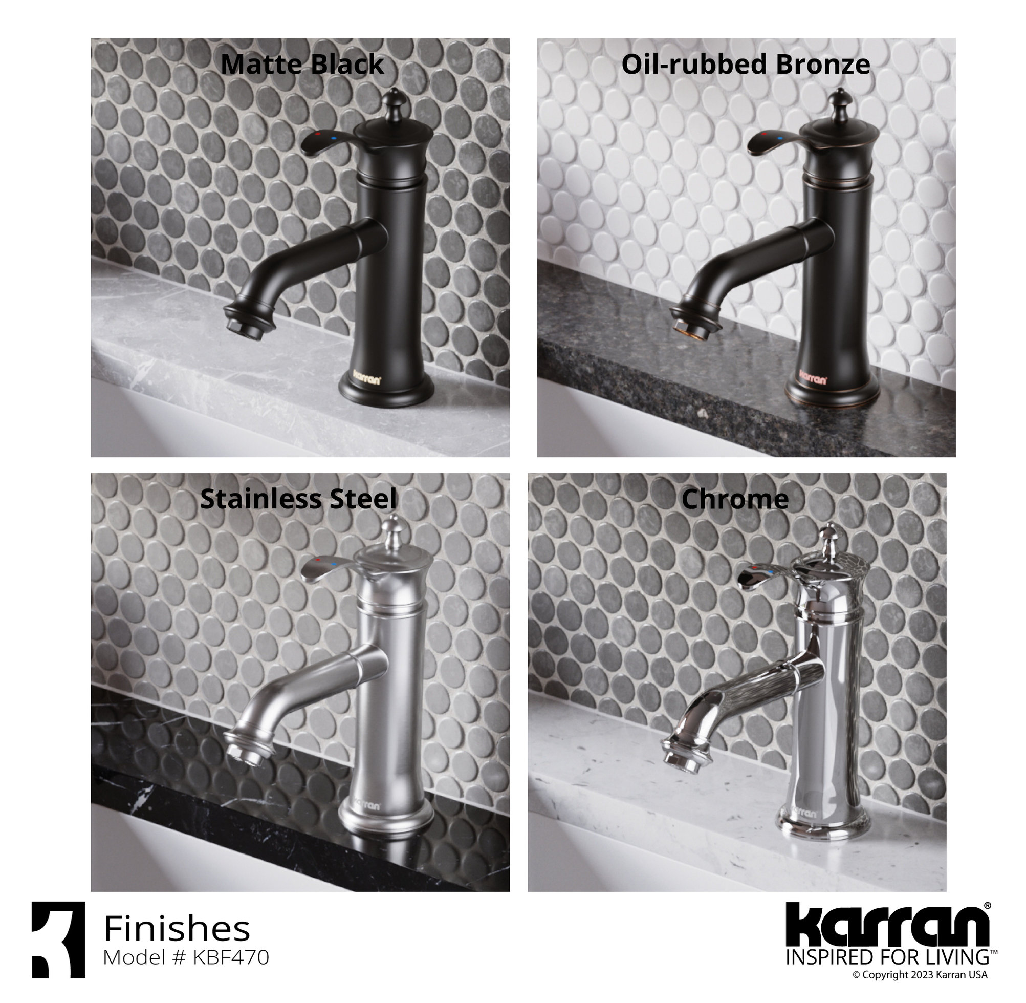 Karran 1-Handle 1-Hole Bathroom Faucet With Pop-up Drain, Chrome