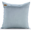Blue Art Silk 16"x16" Beaded Boroque Pillows Cover, White Waters