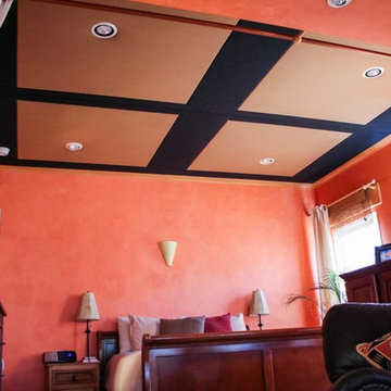 Fabric Covered Acoustic Ceiling Finishing for The Bedroom