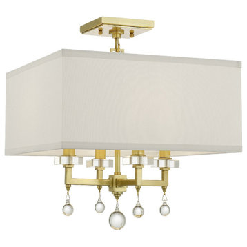 Crystorama 8105-AG_CEILING, 4-Light Ceiling Mount, Aged Brass