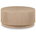 Meridian Furniture - Ronin Coffee Table, Natural - Grab family and friends and your favorite board games for a night of fun around this Ronin Natural Coffee Table. Elegant and eye-catching, this beautiful table boasts a rich natural oak finish and a fluted design for added visual appeal in the living room or den. It's made from solid wood, MDF, and oak veneer, so it's sturdy and stout enough to last through endless Scrabble matches without missing a beat. The natural wood grain variation gives this coffee table a unique look, while its mid-century design allows it to blend seamlessly into any space you choose to use it.