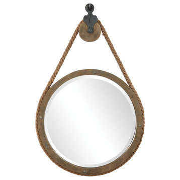 Uttermost Melton Round Pulley Mirror, 9490