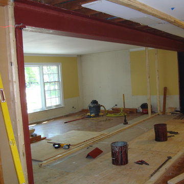 Steel Beam Replaces Bearing Wall For New Kitchen