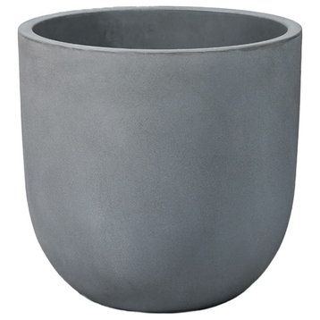 Serene Spaces Living Gray Pebble Poly Resin Planter Pot, in 3 Sizes, Large