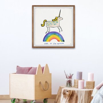 "Unicorn Rainbow Walk" Framed Painting Print