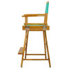 24" Director's Chair With Honey Oak Frame, Teal Canvas