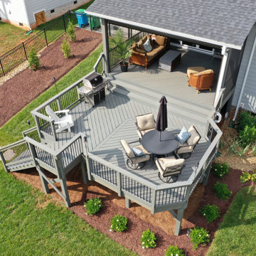 Treated Wood Deck with Multi Level Seating Area