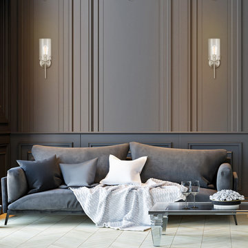 Cusco 1-Light Wall Sconce, Brushed Nickel, Clear Glass Shade