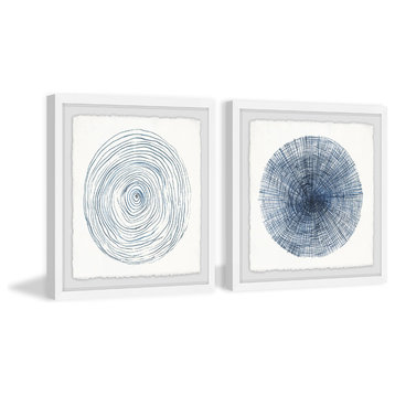 Circle Lines Diptych, Set of 2, 18x18 Panels