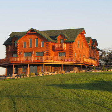 Exterior Log Siding with Stain colors