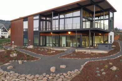Example of a minimalist exterior home design in Portland