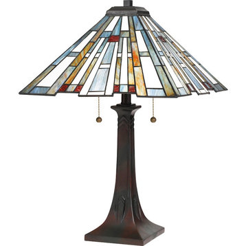 Quoizel Maybeck 2 Light Table Lamp, Valiant Bronze
