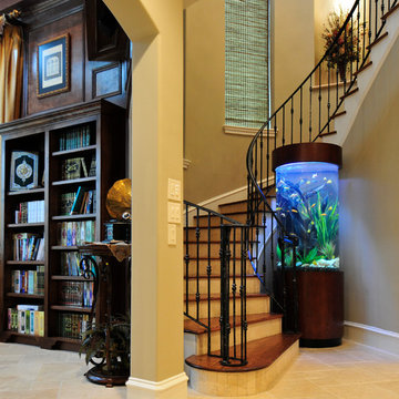 Tall Cylinder in Staircase Niche