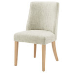New Pacific Direct - New Paris Fabric Dining Side Chair, Pasadena Beige - New Paris Chair The New Paris Chair is a fresh take on the classic Parsons Chair, with splayed back legs and a slightly curved back. Pair it with the contemporary dining Table and you'll have a superb ensemble that will add glamour to any dining area. Fully assembled. Available in Pasadena Beige and Pasadena Taupe and various leg finishes and upholstery, set of 2.