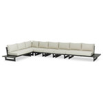 Meridian Furniture - Maldives Cream Water Resistant Fabric Outdoor Patio Modular Sectional - Create your own custom contemporary look on the deck or porch with the addition of this Maldives outdoor patio armless chair. Part of a large collection that lets you mix and match modular pieces to get the look you crave most. This modular sectional has cream water resistant fabric with a base made from grey aluminum, so it's sturdy, tough, and ready to face the elements with impeccable beauty, season in and season out. Shop the contemporary pieces in this collection to create the outdoor entertaining area of your dreams.