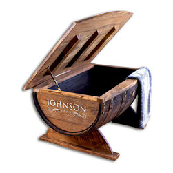 Makarios Decor - Custom Barrel Coffee Table, Golden Oak - Coffee Tables