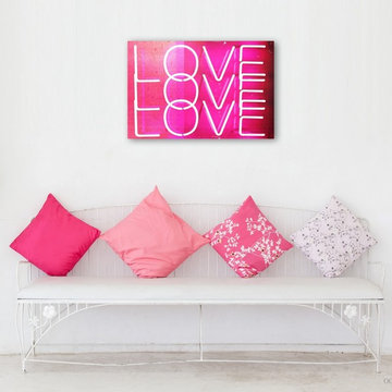 Oliver Gal 'Love Neon Lights' Canvas Art