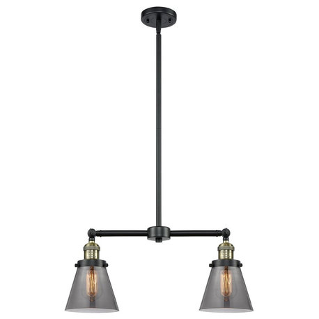 Innovations 2-LT Small Cone 22" Chandelier - Black Antique Brass