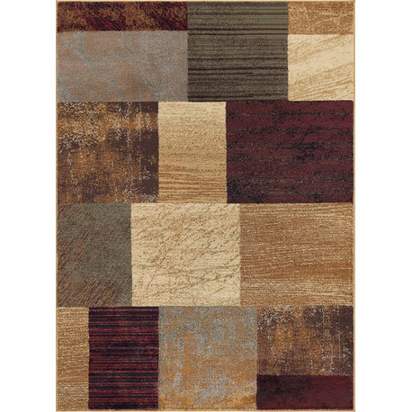 Augusta Contemporary Geometric Area Rug, Multi-Color, 7'6''x9'10''