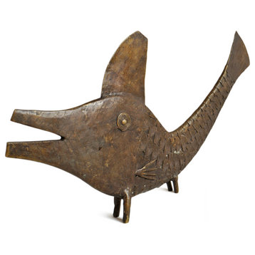 Consigned Old Brass Mossi Fish Figure