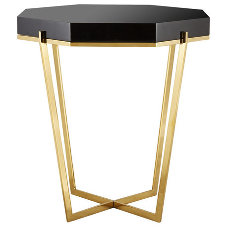 Safavieh Couture Danna Metal End Table, Gold, Black