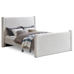 Meridian Furniture - Elias Upholstered Bed, Cream, Queen, Boucle Fabric - Revamp your bedroom decor by adding the gorgeous and stylish Elias Boucle Queen Bed. Featuring a sleek and minimalistic design, this bed is constructed with a solid wood inner frame for long-lasting durability. The soft cream boucle upholstery adds a touch of elegance to your bedroom, making it a perfect addition to any modern or contemporary living space.
